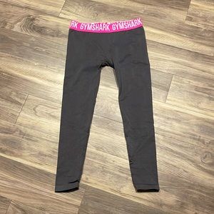 Gymshark brand size M womens leggings color grey with hot pink trim